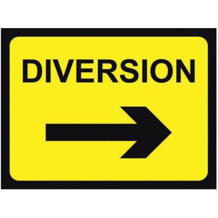 600 X 450MM Ã‚Â TEMPORARY SIGN -DIVERSION (ARROW RIGHT)