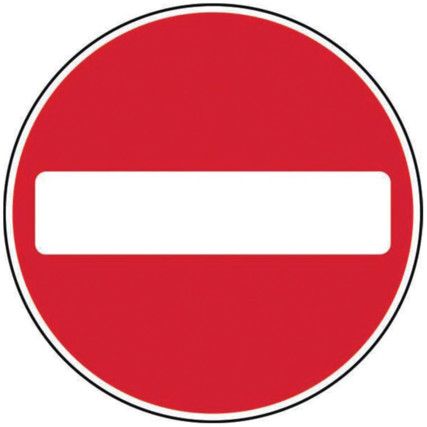 600MM DIA. DIBOND 'NO ENTRY'ROADSIGN (WITH CHANNEL)