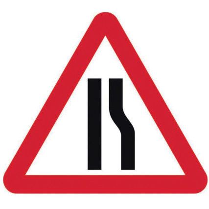 600MM TRI. DIBOND 'ROAD NARROWSRIGHT' ROAD SIGN (WITH CHANNEL)