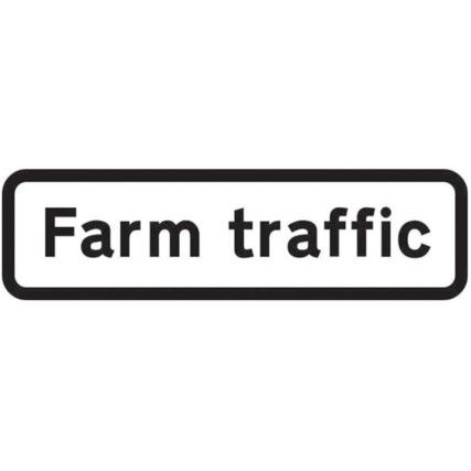 692 X 188MM DIBOND 'FARMTRAFFIC'ROAD SIGN (WITH CHANNEL)