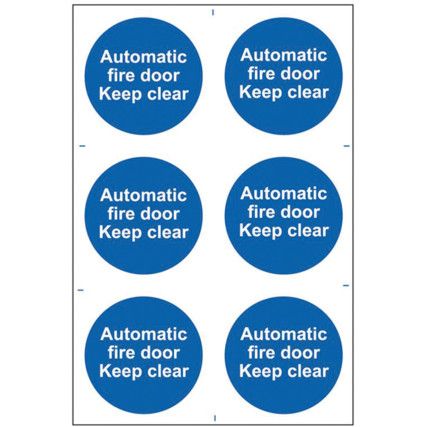 AUTOMATIC FIRE DOOR KEEP CLEAR -PVC (200 X 300MM)