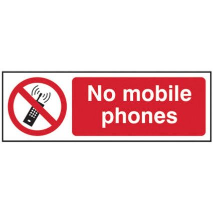 NO MOBILE PHONES - RPVC (600X200MM)