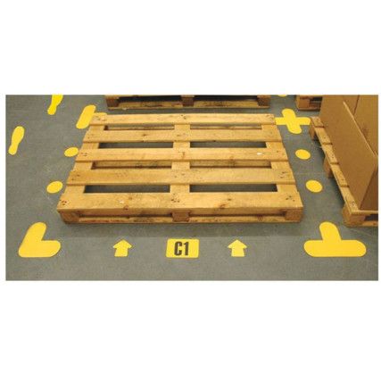 WAREHOUSE FLOOR SIGNALLING YELLOW'DOT'-PK-100-(90MM DIA)