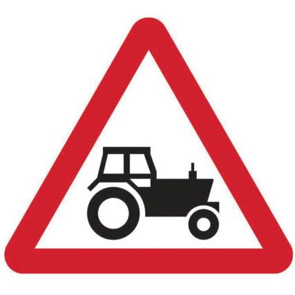 600MM TRI.DIBOND 'AGRIC VEHICLESROAD AHEAD' ROAD SIGN(W CHANNEL)