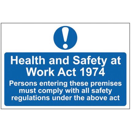 HEALTH & SAFETY AT WORK ACT 1974- PVC (300 X 200MM)