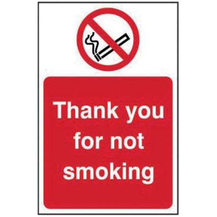 THANK YOU FOR NOT SMOKING -RPVC(200 X 300MM)