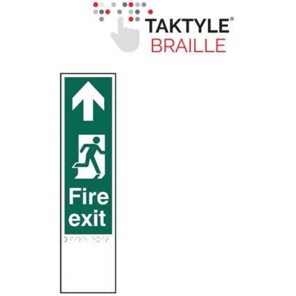 FIRE EXIT MAN RIGHT ARROW UP -TAKTYLE (75 X 300MM)