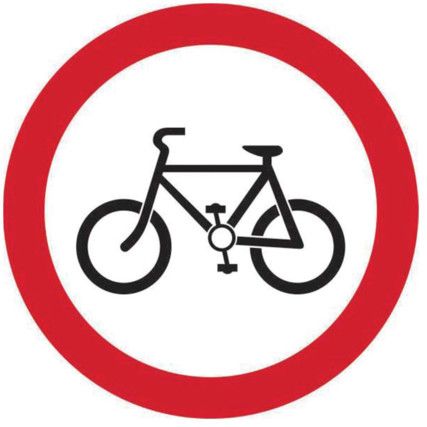 450MM DIA.DIBOND 'CYCLISTS PROHIBITED' ROADSIGN(W/O CHANNEL)