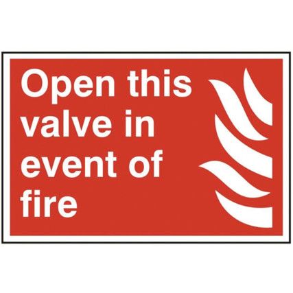 OPEN THIS VALVE IN THE EVENT OFFIRE - PVC (300 X 200MM)