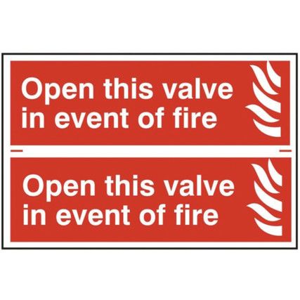 OPEN THIS VALVE IN THE EVENT OFFIRE - PVC (300 X 200MM)