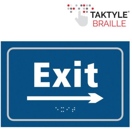 EXIT ARROW RIGHT - TAKTYLE (225X150MM)