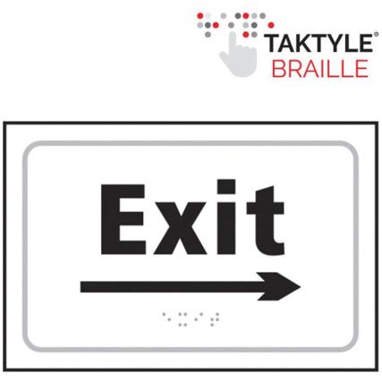 EXIT ARROW RIGHT - TAKTYLE (225X150MM)