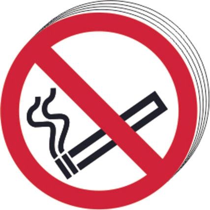 NO SMOKING SYMBOL 75MM DIA.PACKOF 24 - SAV (200 X 300MM)