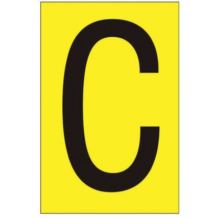 75MM YELLOW VINYL - CHARACTER 'C'(PK-10)