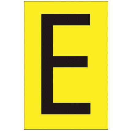 75MM YELLOW VINYL - CHARACTER 'E'(PK-10)