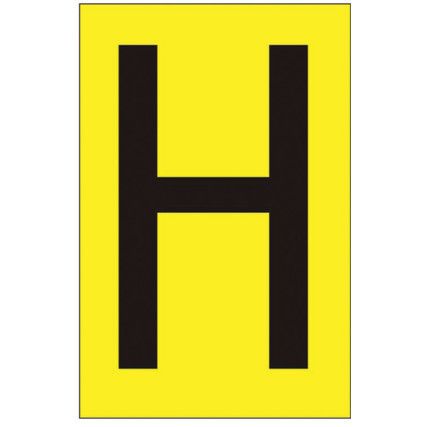 75MM YELLOW VINYL - CHARACTER 'H'(PK-10)