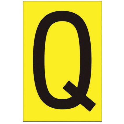 75MM YELLOW VINYL - CHARACTER 'Q'(PK-10)