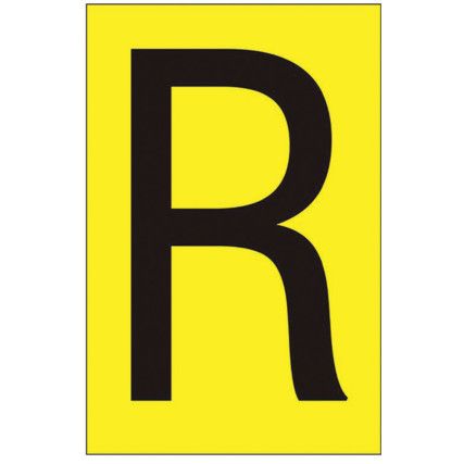 75MM YELLOW VINYL - CHARACTER 'R'(PK-10)