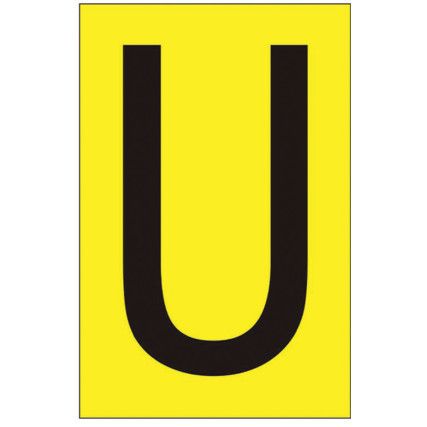 75MM YELLOW VINYL - CHARACTER 'U'(PK-10)