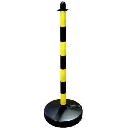 Post Barrier, Plastic, Black/Yellow