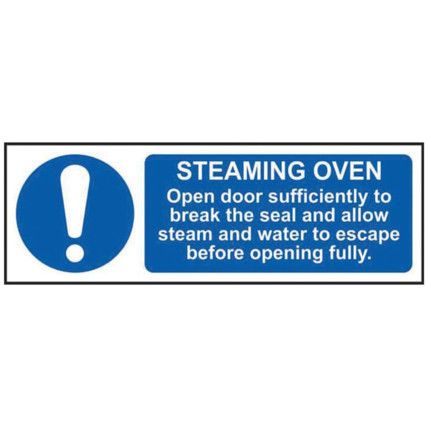 STEAMING OVEN OPEN DOOR SUFFICIENTLY TO BREAK SEAL-SAV(300X100MM)