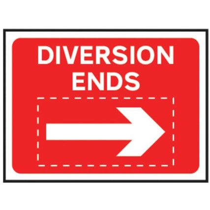 DIVERSION ENDS W REVER. ARROW-CLASSIC ROLLUP TRAF.SIGN(1050X750MM)