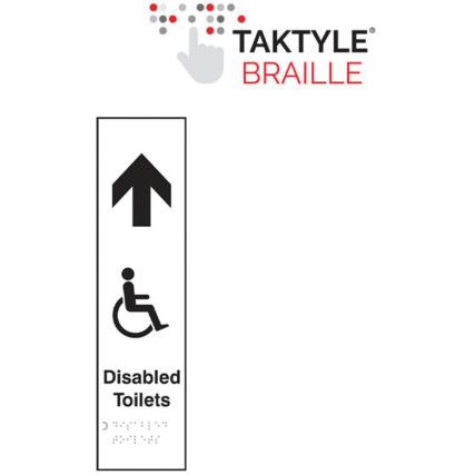 DISABLED TOILETS (WITH GRAPHIC)AR ROW UP - TAKTYLE (75 X 300MM)