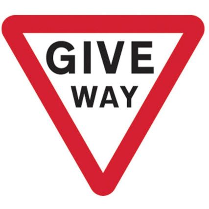 600MM TRI. DIBOND 'GIVE WAY'ROADSIGN (WITH CHANNEL)