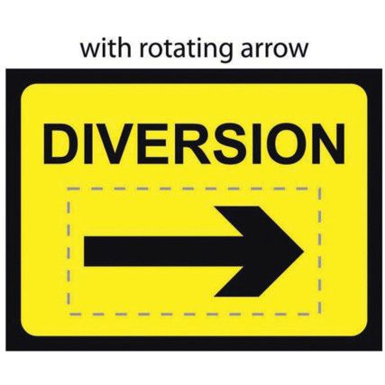 1050 X 750MM TEMPORARY SIGN -DIVERSION WITH REVERSIBLE ARROW