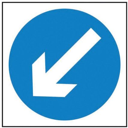 750 X 750MM TEMPORARY SIGN &FRAME- ARROW DOWN LEFT