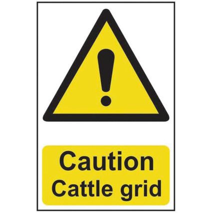 CAUTION CATTLE GRID - PVC (200X300MM)