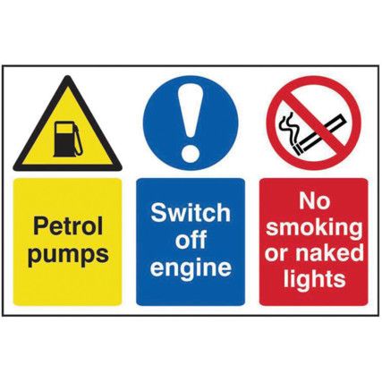 PETROL PUMPS / SWITCH OFF ENGINE/ NO SMOKING - PVC (600 X 400MM)