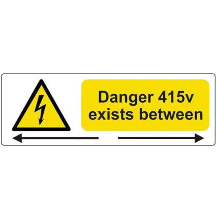 DANGER 415V EXISTS BETWEEN -PACKOF 25 - SAV (75 X 25MM)