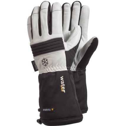 TEGERA 585 COWHIDE KEVLAR CUT-3 CAT.III GLOVES GREY/RED SZ-8 (PR)