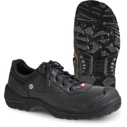 Jalas Light 3448 Unisex Metal Safety Shoes, Size 3, Black, Leather Upper, Aluminium Toe Cap, S3L, EN ISO 20345:2022