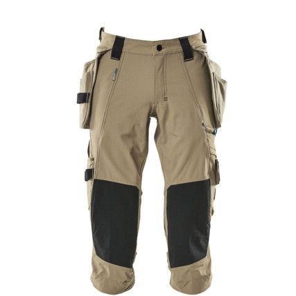 3/4 LENGTH TROUSERS WITH HOLSTER POCKETS LIGHT KHAKI (W27)