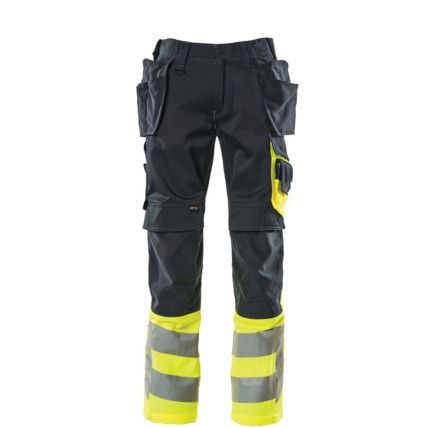 TROUSERS WITH HOLSTER POCKETS DARK NAVY/HI-VIS YELLOW (L30W31.5)