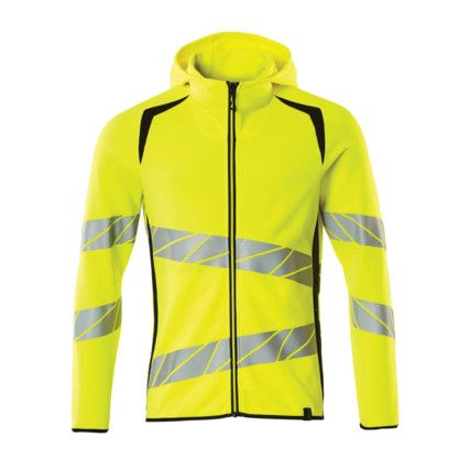 ACCELERATE SAFE HOODIE WITH ZIPPER HI-VISYELLOW/BLACK (XS)