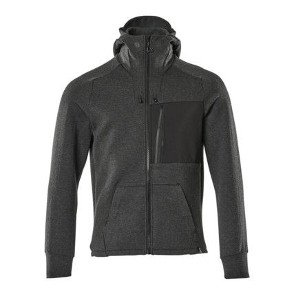 HOODIE WITH ZIPPER BLACK (S)