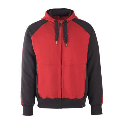 UNIQUE WIESBADEN HOODIE WITH ZIPPERRED/BLACK (M)