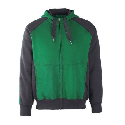 UNIQUE WIESBADEN HOODIE WITH ZIPPERGREEN/BLACK (XS)