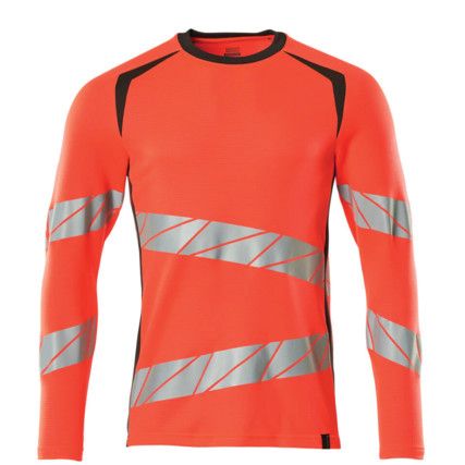 ACCELERATE SAFE T-SHIRT, LONG-SLEEVED HI-VIS RED/DARK ANTHRACITE (2XL(1 PCS.))