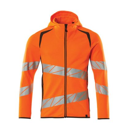 ACCELERATE SAFE HOODIE WITH ZIPPER HI-VISORANGE/DARK ANTHRACITE (XS)