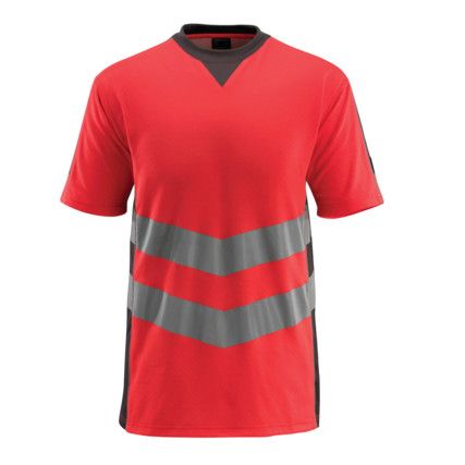 SANDWELL T-SHIRT HI-VIS RED/DARK ANTHRACITE (S)