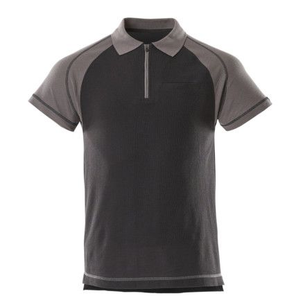 BIANCO POLO SHIRT WITH CHEST POCKET BLACK/ANTHRACITE (S)