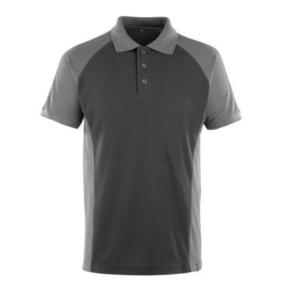 UNIQUE, Polo Shirt, Unisex, Black/Grey, Cotton/Polyester, Short Sleeve, S