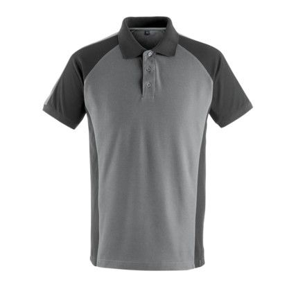 UNIQUE, Polo Shirt, Unisex, Grey/Black, Cotton/Polyester, Short Sleeve, S