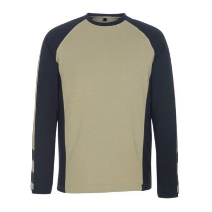 UNIQUE BIELEFELD T-SHIRT, LONG-SLEEVEDLIGHT KHAKI/BLACK (XS)