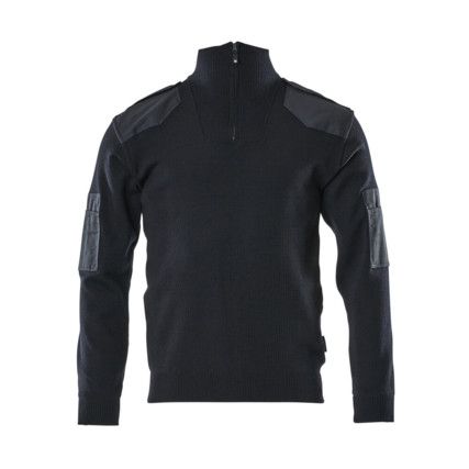 NANTERRE KNITTED JUMPER WITH HALF ZIP DARK NAVY (S)