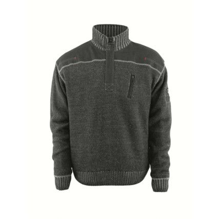 NAXOS KNITTED JUMPER WITH HALF ZIP LIGHT ANTHRACITE (S)